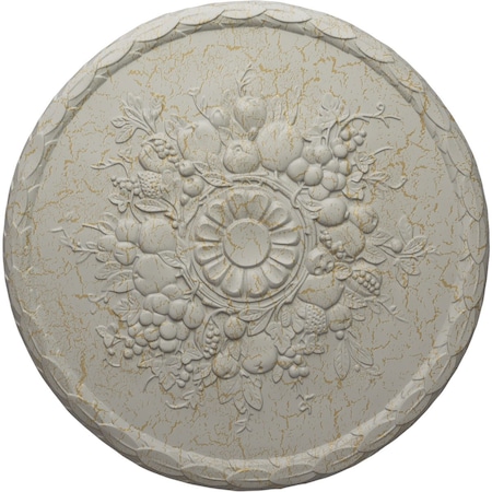 Ekena Millwork Anthony Harvest Ceiling Medallion (Canopies up to 2 1/8"), 22 1/2"OD x 1 1/4"P, Pot of Cream Crackle CM22ATPCC